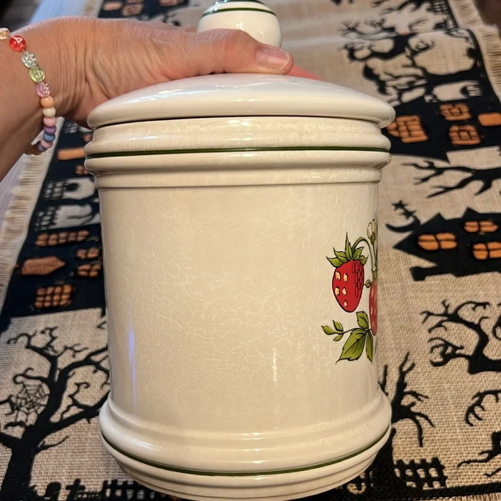 Vintage strawberry canister
